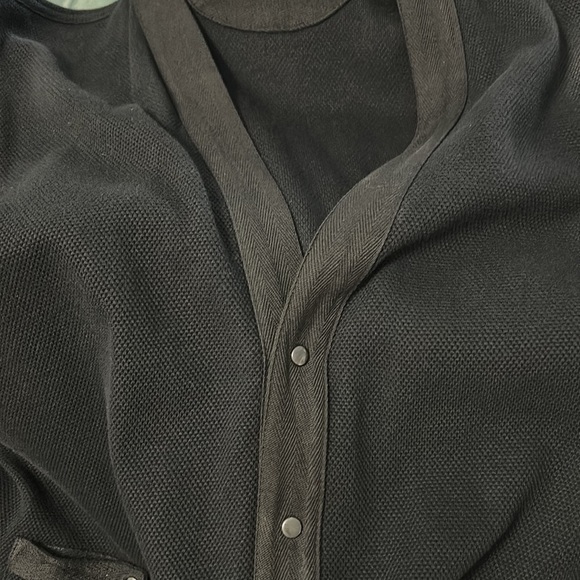 Men’s Saratoga by Robert Peritz Cotton Navy Vest Front Snap Closure size L VNTG - Picture 11 of 13